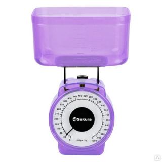 Весы SAKURA   Кухонные механич. 1 кг., фиолетовые
