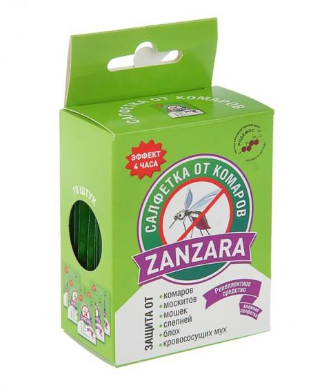 Салфетки ZANZARA от камаров 1шт в индивидуальной упаковке
