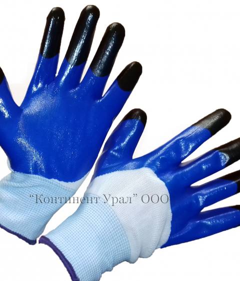 Перчатки облитые нейлон Синие