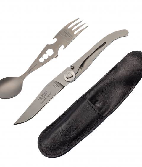 Набор Ножи вилка для барбекю ( черный мрамор )